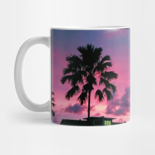 Summer Palm Trees Pink Skies Mug